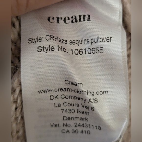 Cream CRHaza Sequins Pullover Knit Sweater - Picture 4 of 8